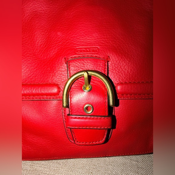 Coach Vibrant Red Leather Shoulder Bag - Picture 2 of 12